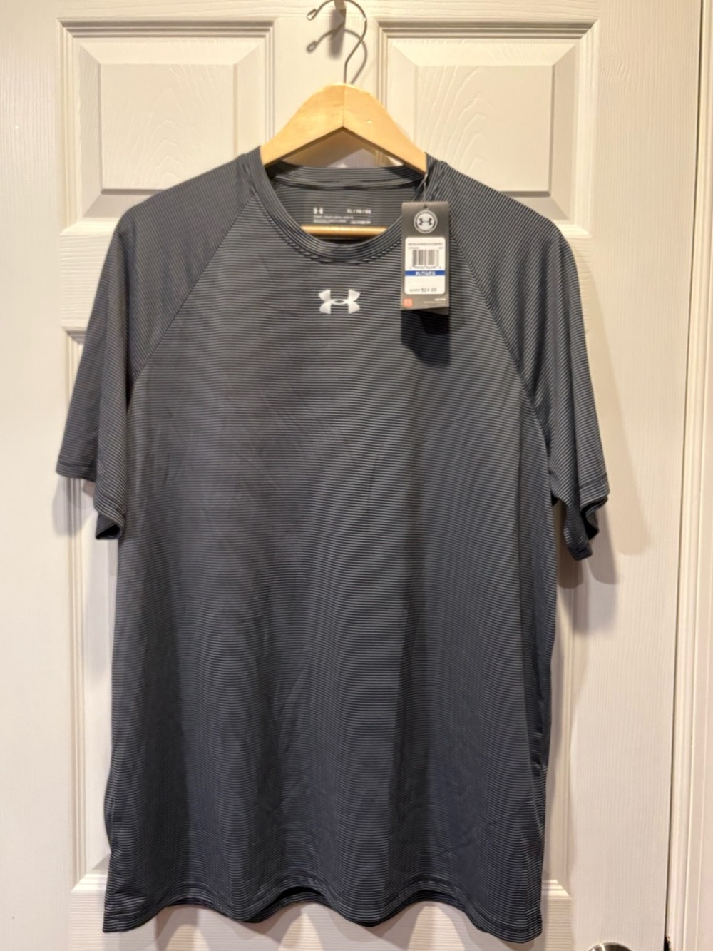 Under Armour Men's Charcoal HeatGear Striped Performance Tee